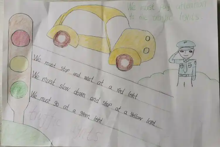 三小六3班traffic rules英语手抄报一等奖作品展