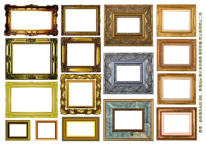 手帐素材分享第116期 复古相框——熊猫ajie