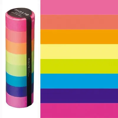 日本|marks和纸胶带|maste|纯色|荧光色|8卷组