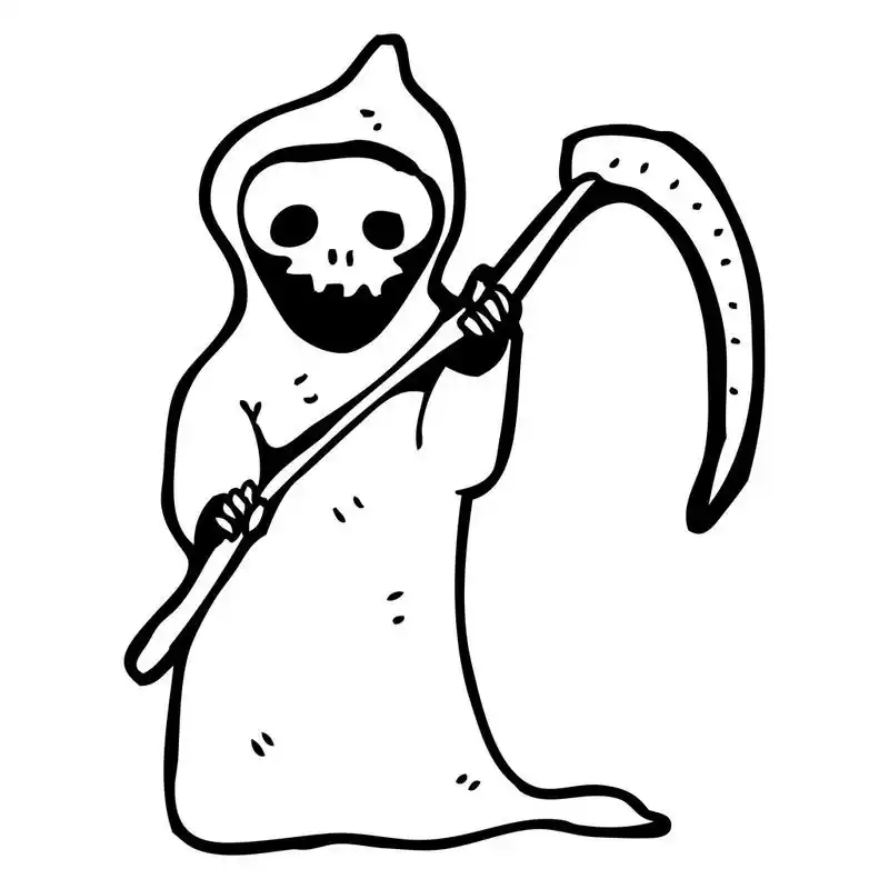 死亡卡通,向量,在白色背景上的死神漫画