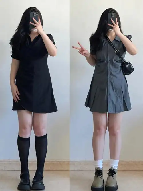 140斤微胖穿搭适合高个子女生的气质短裙