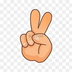 比耶小手势可爱的白色萨摩耶耶开心可爱小胖手手势表情包比耶3d小手势