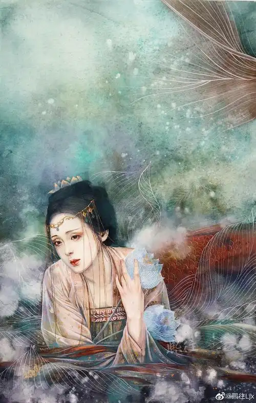 古风,水彩,插画,人物,唯美水彩古风人物手绘, 作者:熙往ljx 67