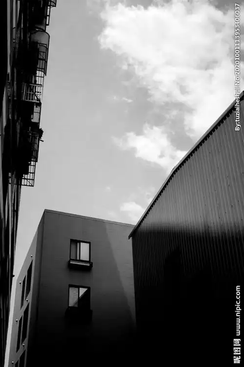 黑白建筑户外风景背景海报素材图片