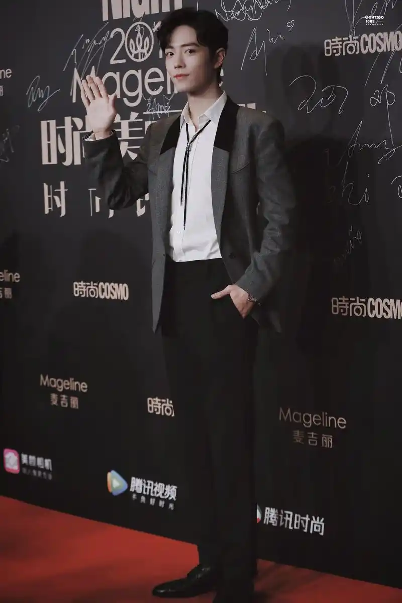 下半身肖战挑选了一条经典的黑色西装裤,合身的剪裁将他的大长腿展露