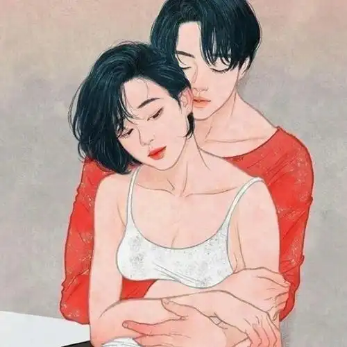 背后揽腰抱_卡通情侣头像图片_扣扣居