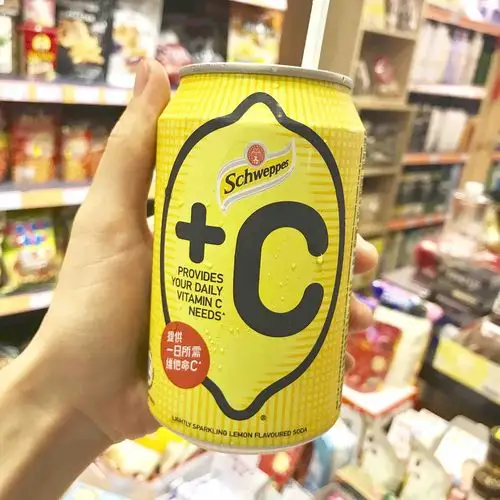 香港玉泉schweppes  c有汽柠檬味饮品汽水330ml.xs