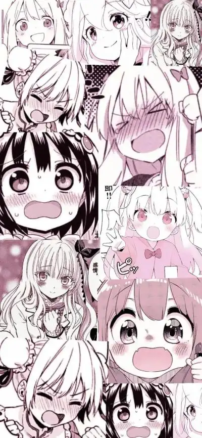 拼接壁纸 动漫 粉色