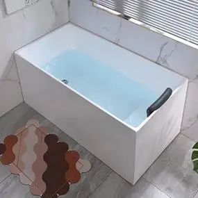 小户型坐式日式深泡家用浴缸独立成人泡澡方形迷你一米亚克力浴盆