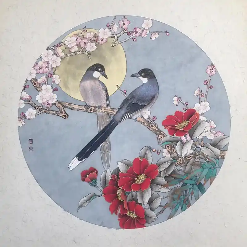 工笔花鸟画 #作品欣赏 #原创 #纯手绘 #跟我一起学画画 - 抖音