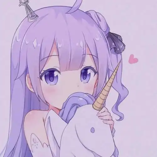 少女动漫头像可爱甜美十二星座处女座(温柔梦幻紫色治愈系女生动漫