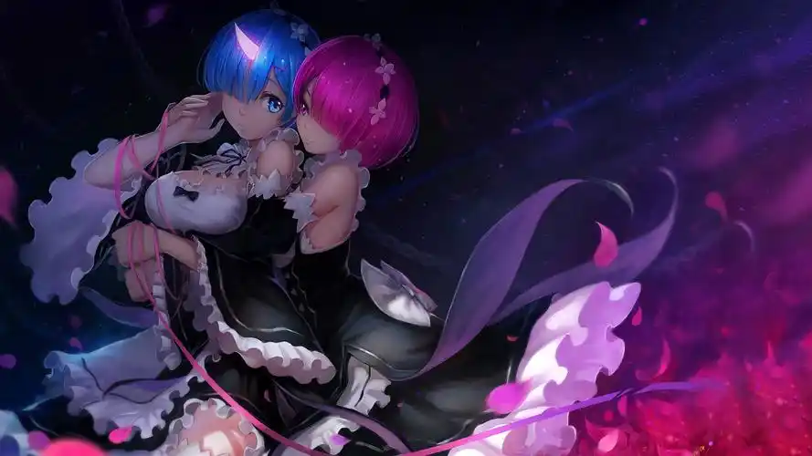 双胞胎女仆拉姆蕾姆高清壁纸高清大图预览1920x1080_卡通动漫下载_美