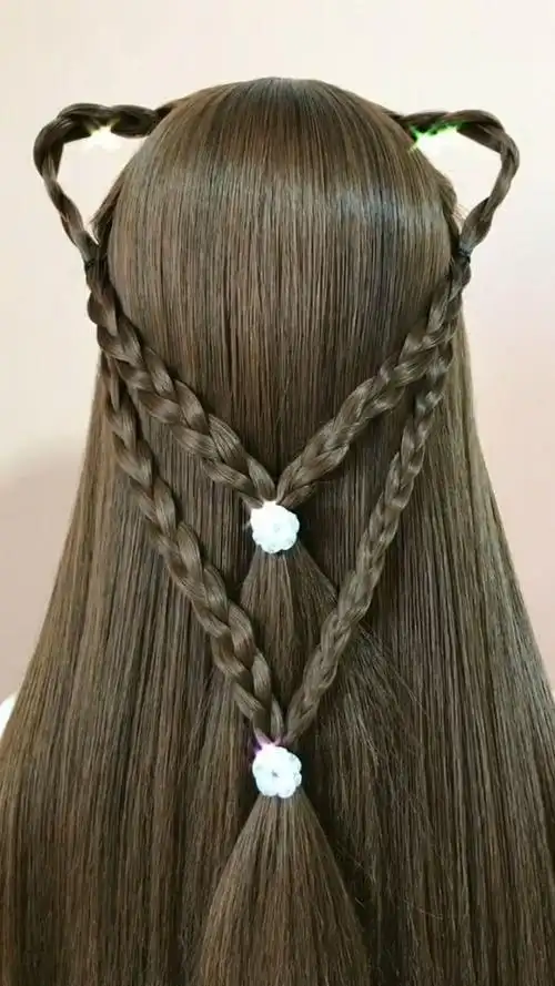 儿童美美的编发教程,小孩子就喜欢这样扎头发