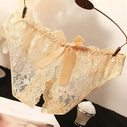 女蕾丝情趣火辣情调透明走光性感开裆免脱易插全透大码薄开挡内裤