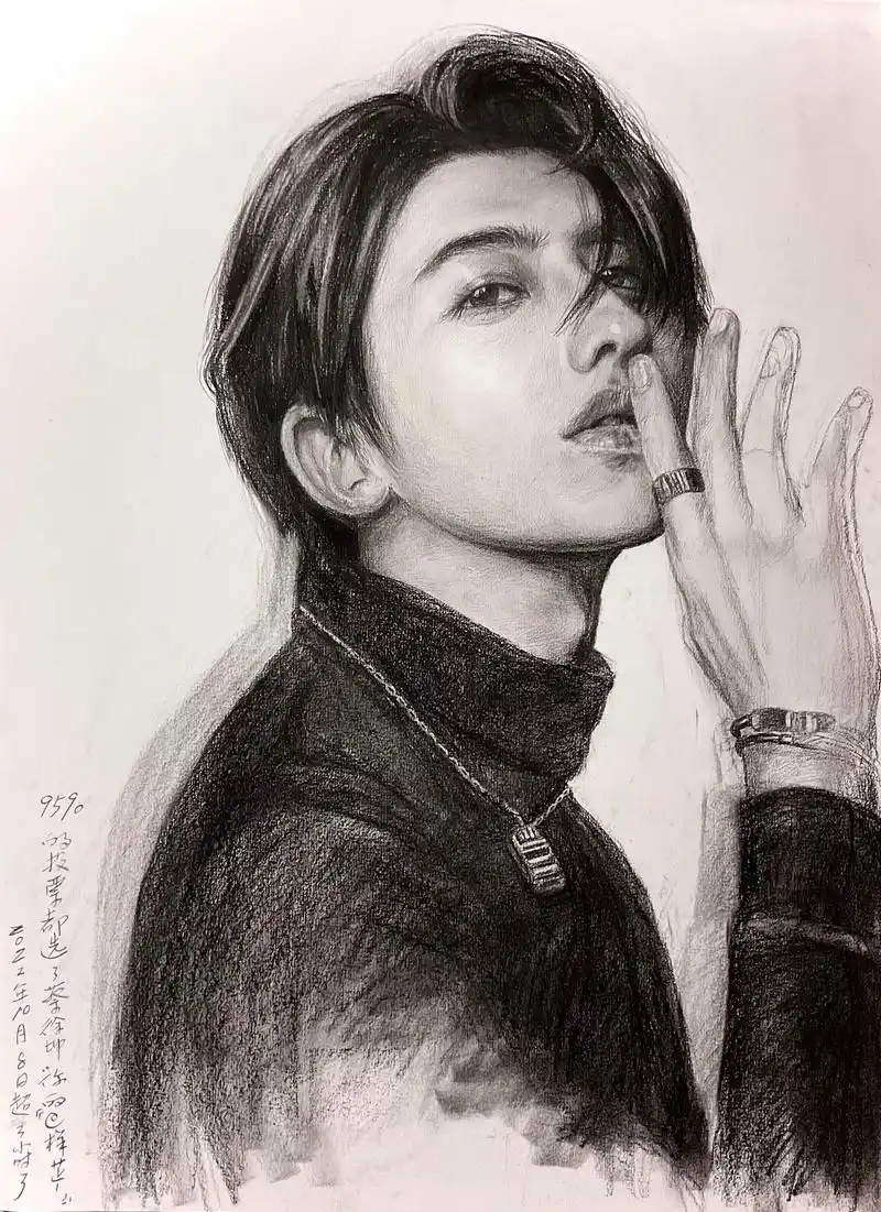 蔡徐坤蔡徐坤先生素描头像