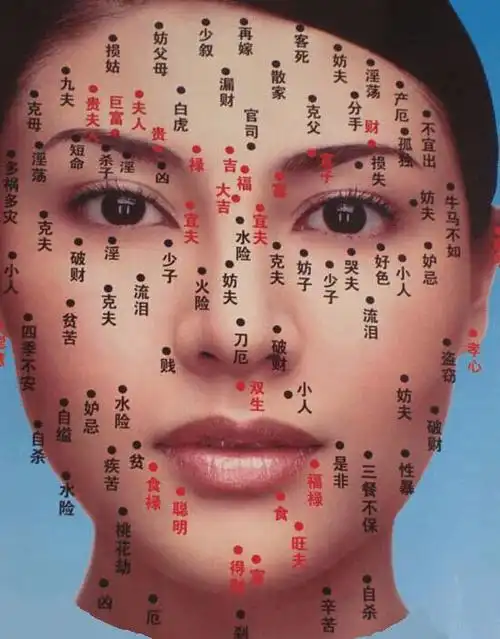 脸上长痣的面相|男人女人脸上长痣面相图解大全【高清大图】