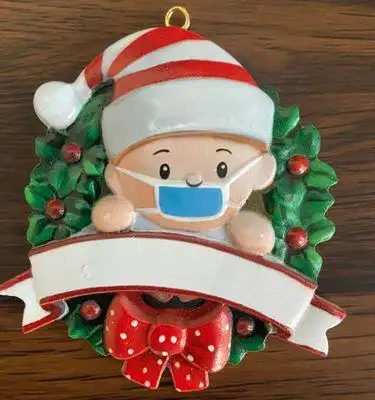 资比 亚马逊2021跨境口罩娃娃挂饰可 diy祝福语名字圣诞装饰品