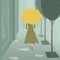 女生雨天打伞背影头像