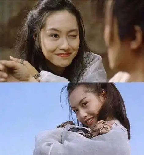 没有滤镜,也有美瞳,更没有磨皮化妆术,但镜头下的朱茵,仅仅眨眨眼