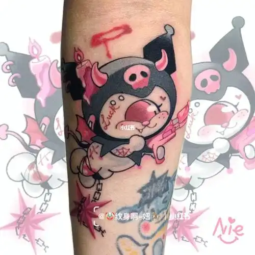 彩色卡通纹身手稿小恶魔库洛米