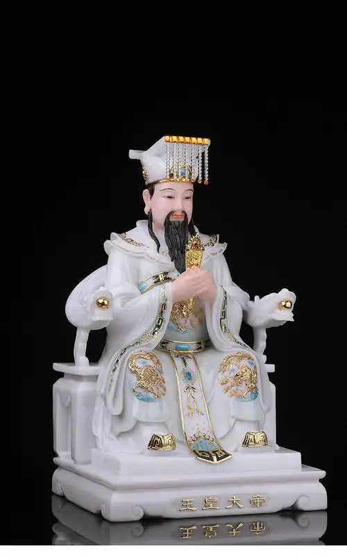 汉白玉佛像玉帝王母神像供奉玉皇大帝王母娘娘像石雕居家摆件12寸玉皇