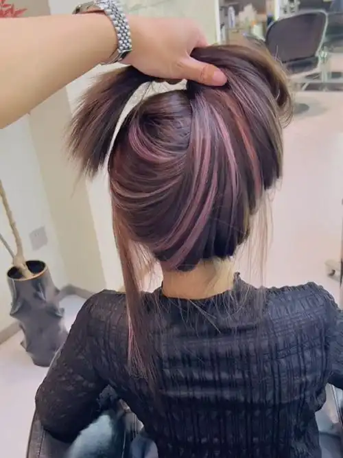 雾霾粉紫挑染推荐显白洋气不挑人