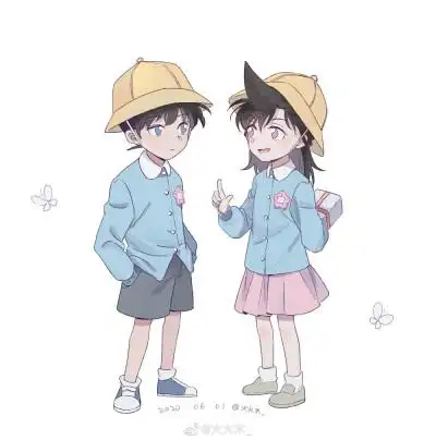 神仙画师微博转载二次元人物工藤新一毛利兰新兰永恒名侦探柯南情侣