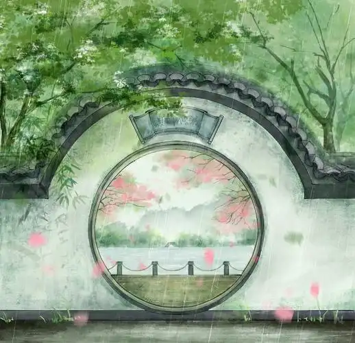 水彩古风建筑绘画过程