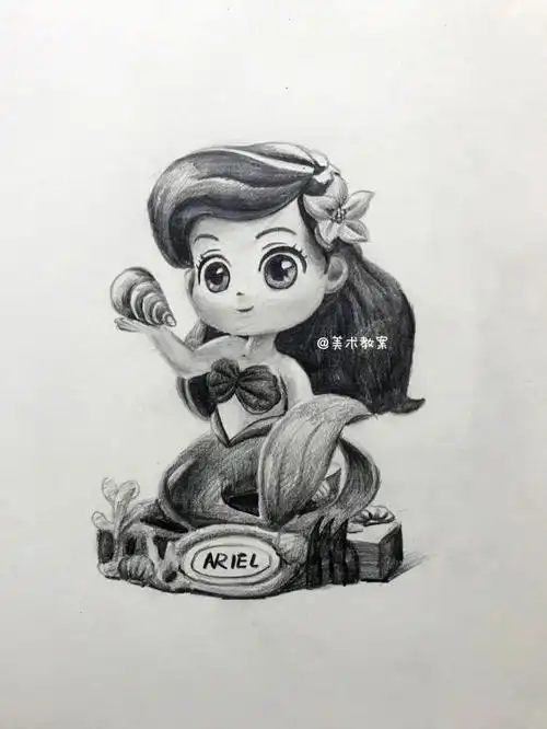 趣味素描人鱼公主