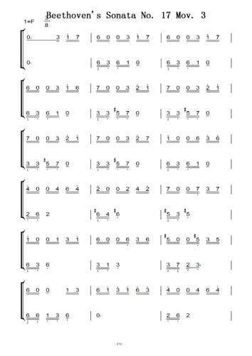 暴风雨第三乐章(贝多芬)(原版)钢琴双手简谱 钢琴谱 钢琴简谱