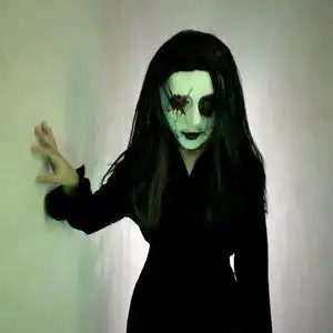 队led吓人全脸面具万圣节发光闪鬼脸恐怖涂鸦派对抖音同款v字仇杀队