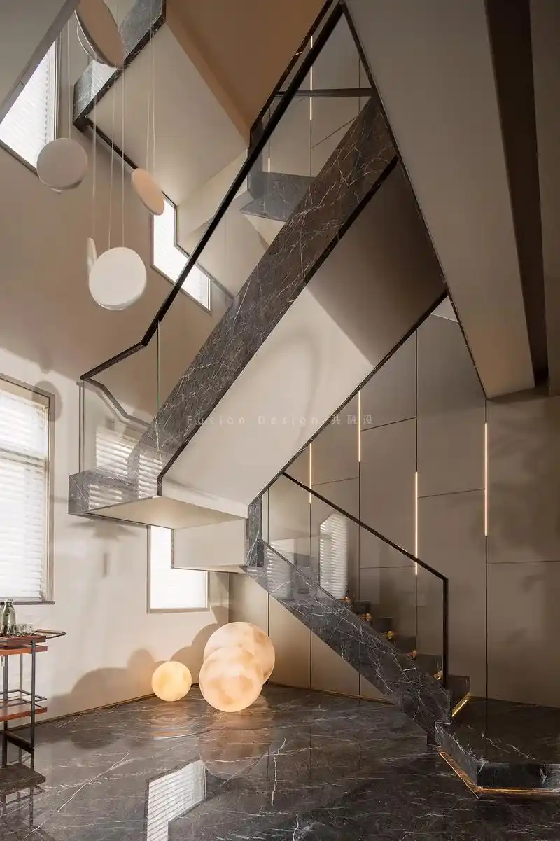 现代极简别墅楼梯设计.