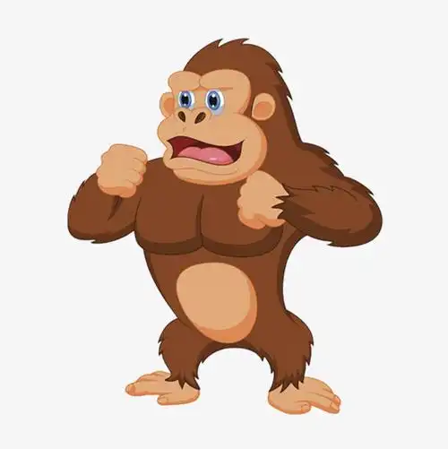 卡通手绘卡通锤胸口的大猩猩