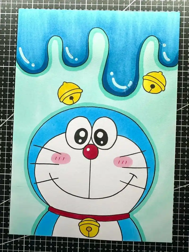 一分钟教你学会简单又好看的哆啦a梦卡通画 简笔画#简笔画 # - 抖音