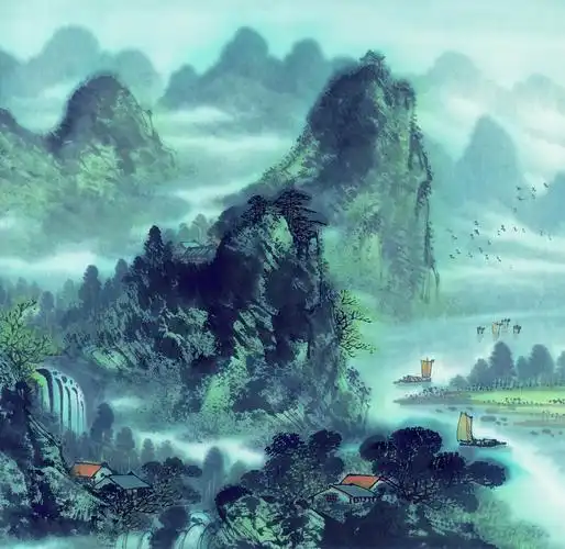 国画山水图片风景绘画山水国画水墨画水墨
