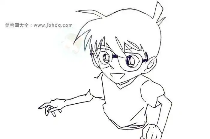 教程名侦探柯南简笔画柯南的铅笔简笔画卡通人物简笔画图片名侦探柯南