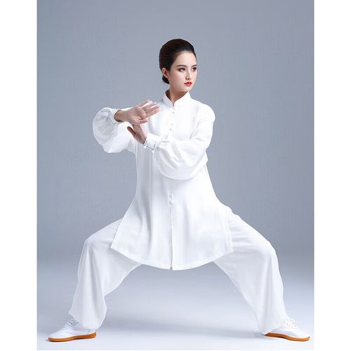 太极练功白色改良新式太极服女装新款时尚夏天太极拳练功服春秋 仙逸