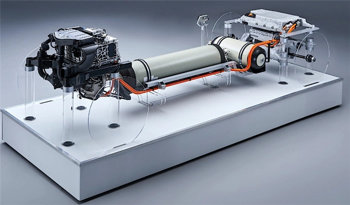 不过,从宝马发布的结构图可以看出,宝马燃料电池发动机的体积相当小