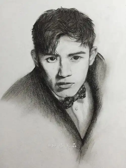 阿喵先森 张杰 手绘黑白