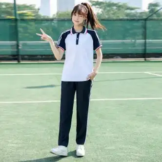 睿顺鑫夏季校服中学生短袖运动套装夏装上衣初中生班服休闲两件套 d1