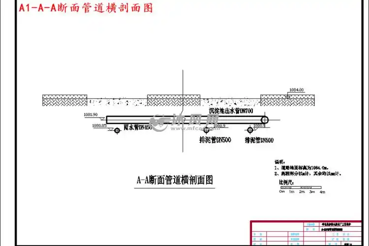 a1-a-a断面管道横剖面图