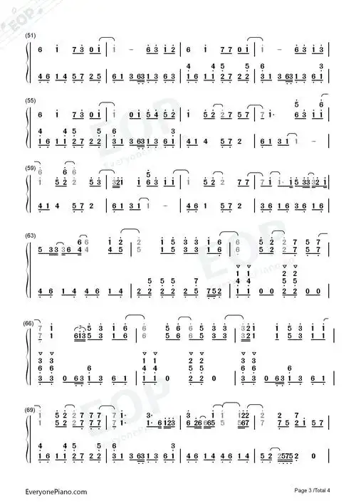 红色高跟鞋-改编版-原神风物之诗琴谱-原琴谱双手简谱预览3-钢琴谱