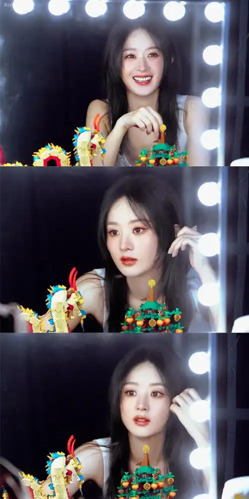 赵丽颖化妆镜随拍