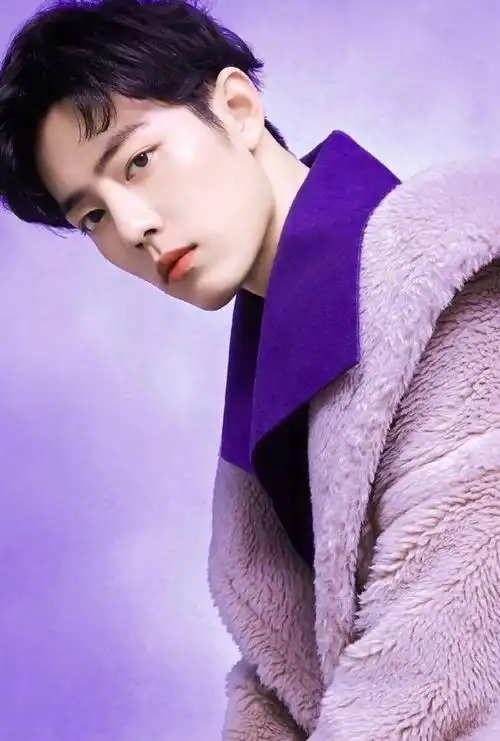 肖战的身上穿的不仅是"香芋紫",还用浓淡不同的紫色组合展现出绝佳的