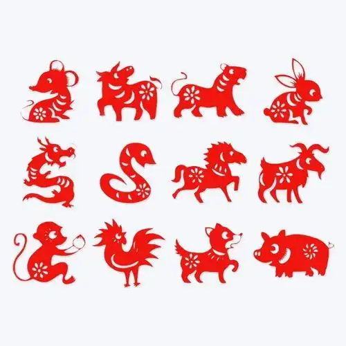 剪纸手工传统装饰十二生肖民间艺术相框儿童小型成品剪纸