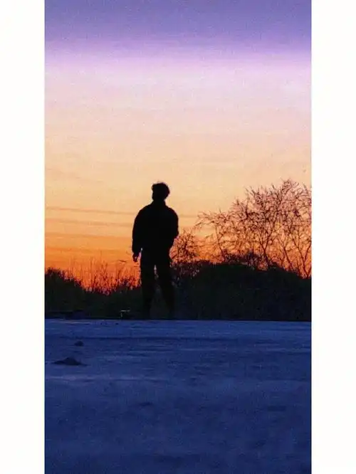 volg夕阳背影少年