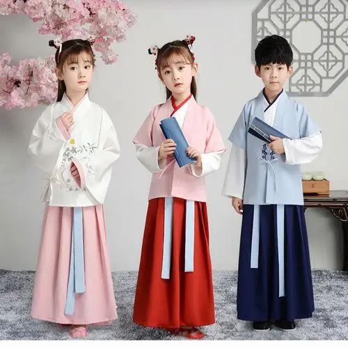 六一儿童古装国学服宋代书生汉服明朝郎中秀才衣服学生男孩演出服