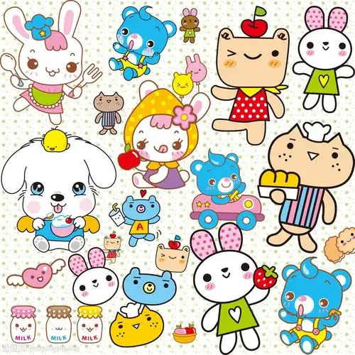 卡通可爱小动物psd素材