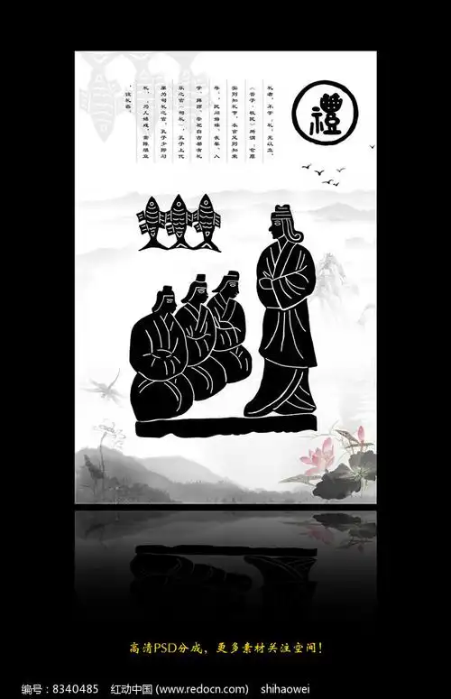 校园企业儒家文化六艺展板设计