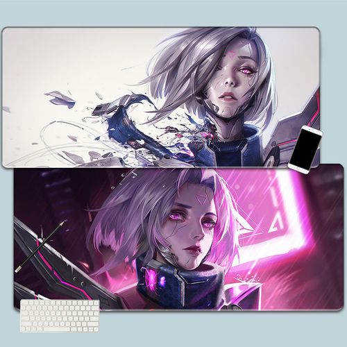 人气女团kda至臻阿卡丽卡莎阿狸超大号鼠标垫锁边网吧竞技键盘垫